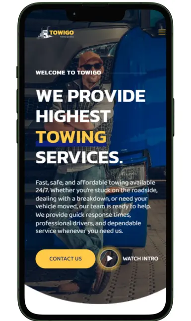 Towing Services website design (1)