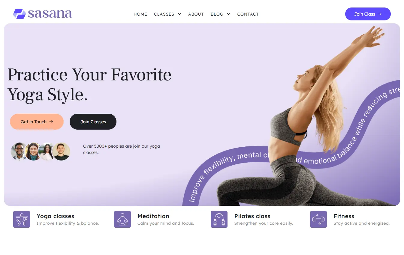 Yoga Studios website design and development