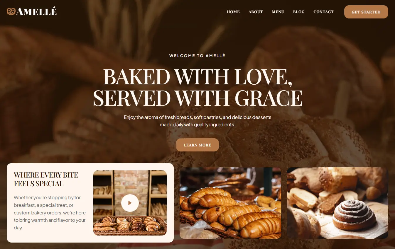 bakery shop website design and development