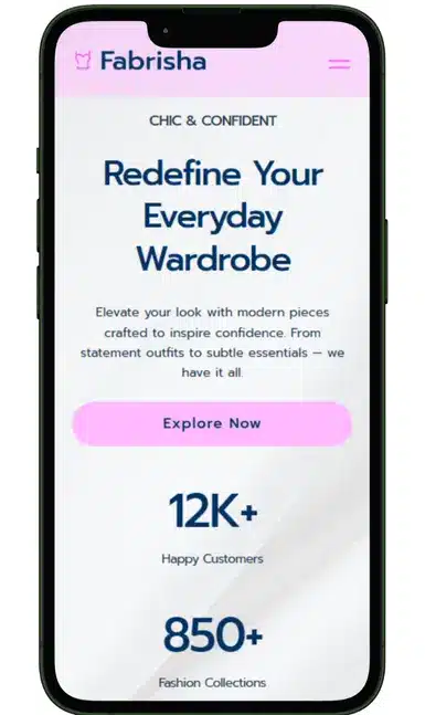 Boutique Clothing website design