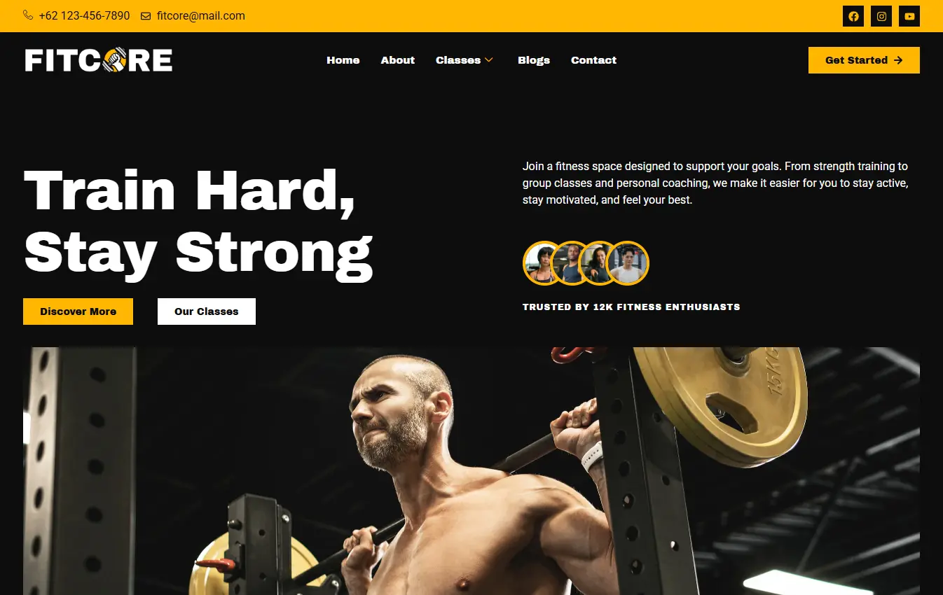 Web Design For Gyms and Fitness Centers 8 Gyms and Fitness Centers website design and development