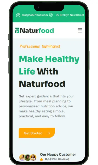 Nutrition Consultants website design